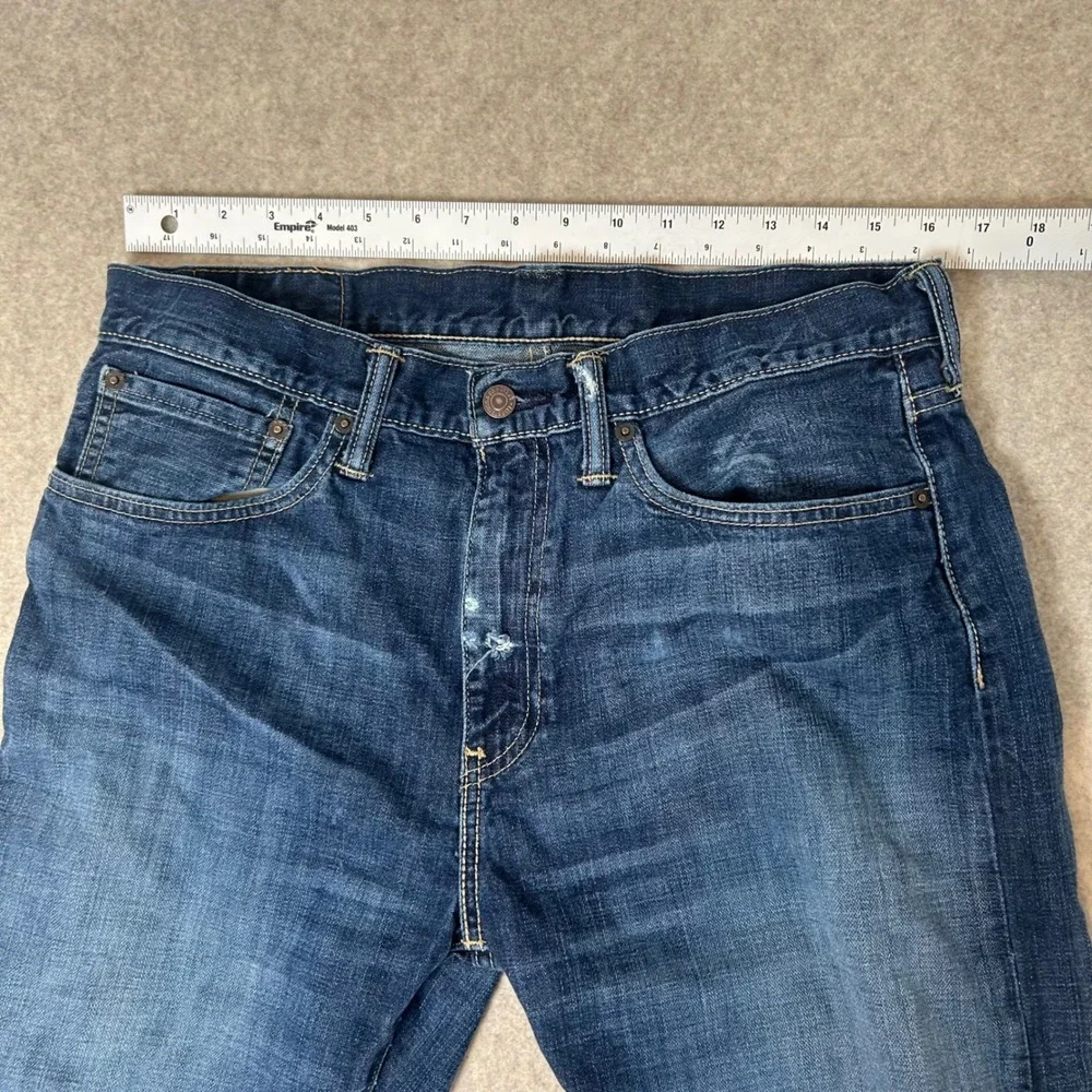 Levi's 508 Regular Taper Jeans Mens 34x32 Dark‎ Wash Blue Distressed Denim